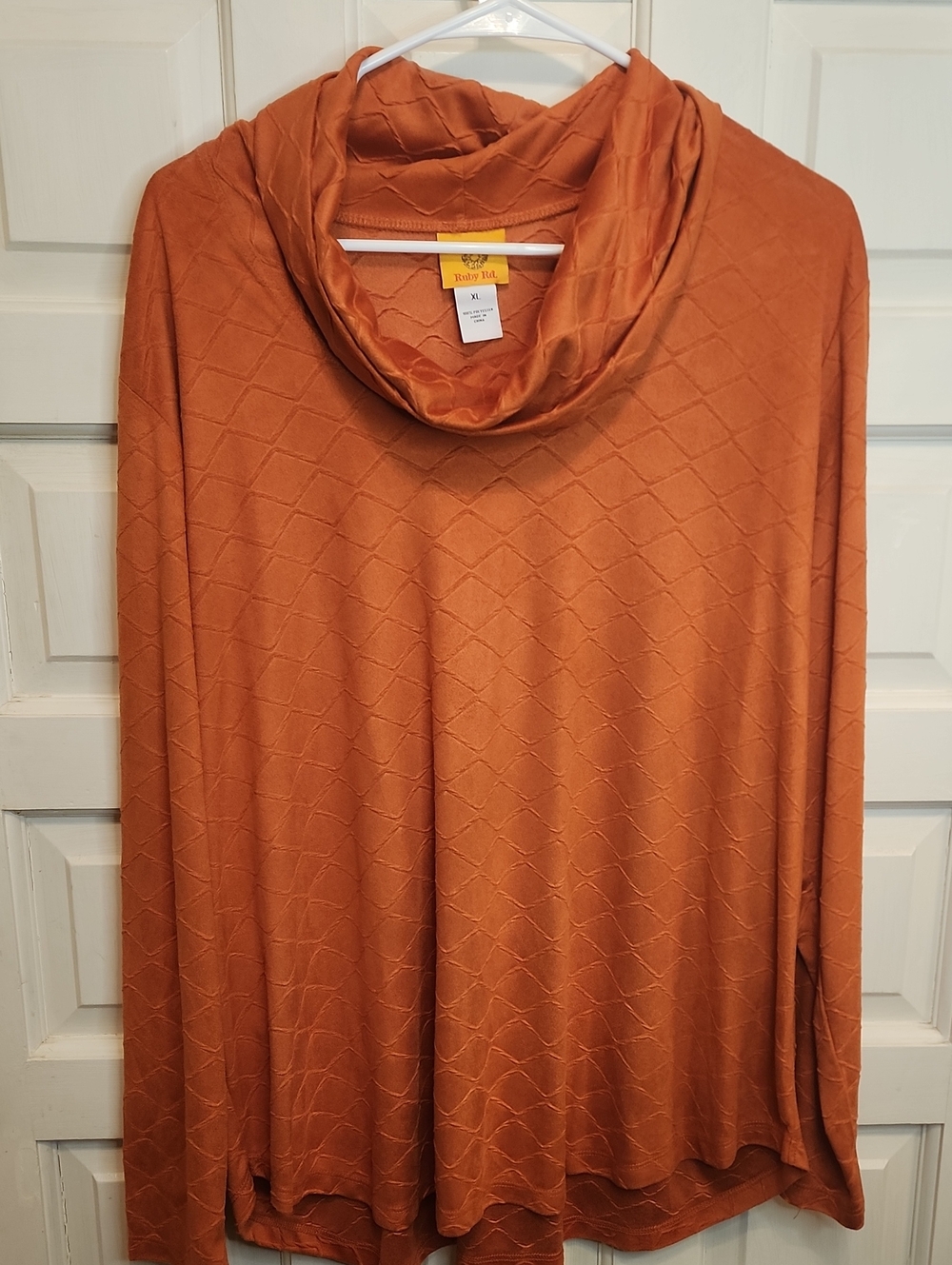 Ruby Rd. Cowl Or Loose Turtle Neck Sweater in Rust